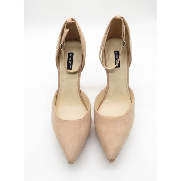Nine West Women's Beige Pointed Toe High Heel Shoes Ankle Strap Size 11 NEW - Picture 2 of 7